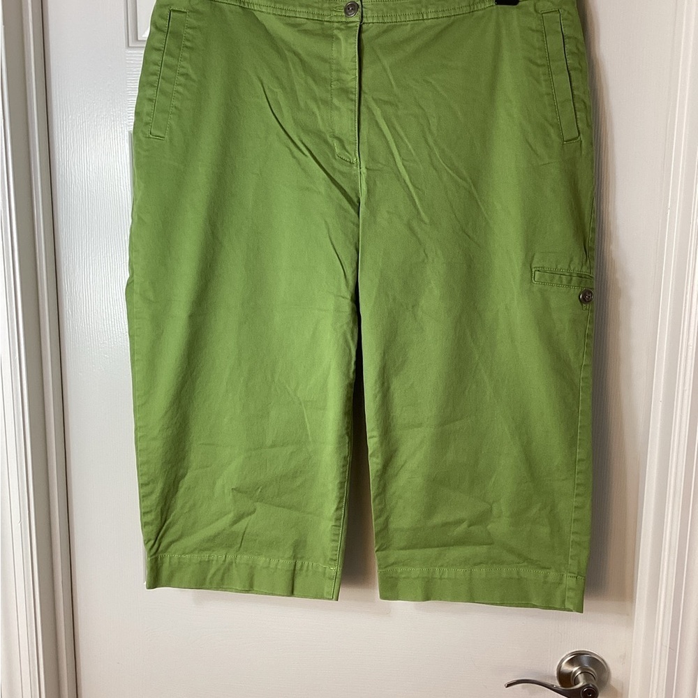 Chico's Vibrant Green Capris Sz 3